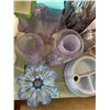 Image 4 : Assorted Purple & Clear Art Glass Vases and Desk Organizer Dish