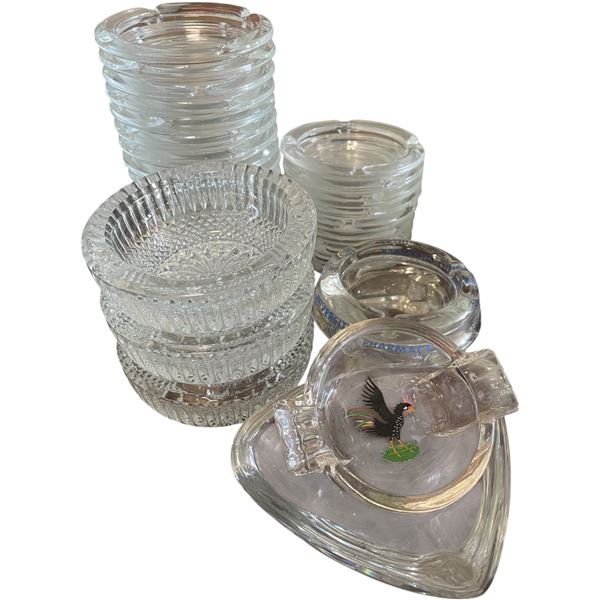 Group of Various Glass Ashtrays