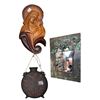 Image 1 : Madonna & Child Wood Carving, Hanging Vase, and Frog-Embellished Mirror