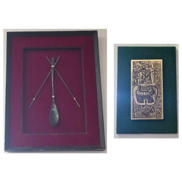 Framed Relief and Framed Folk Art Assemblage