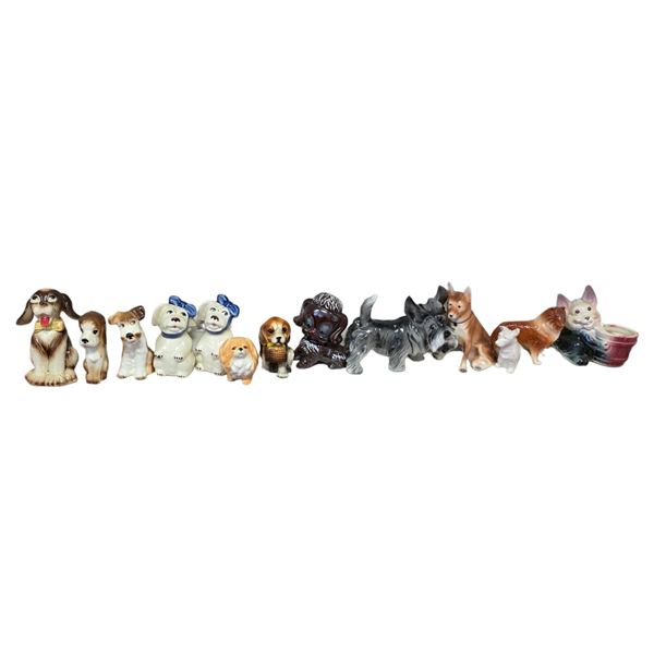 14 Assorted Ceramic Dog Figurines