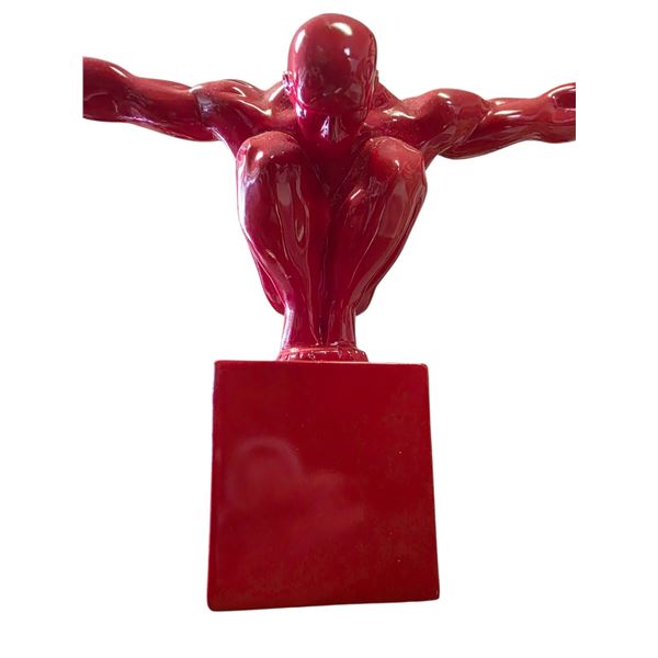 Red Muscular Beauty Sculpture