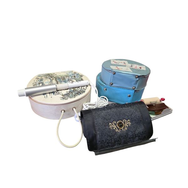 4 Mixed Vintage Hair Styling Lot - GHD Flat Iron & Curling Iron , GE Hood Dryer