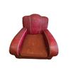Image 3 : Pair of Vintage Red Club Chairs and 2 Mid-Century Style Ottomans