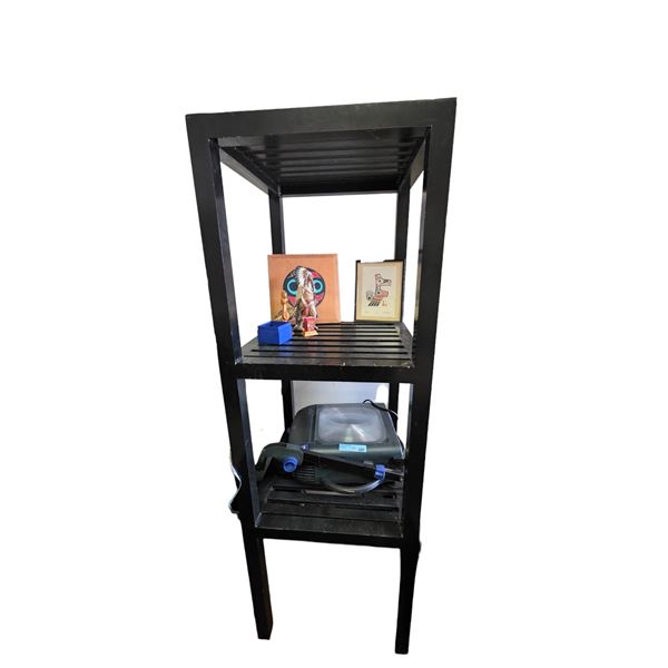 Black 3-Tier Metal Shelf, H71.5" x 24" x 24"