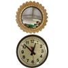 Image 1 : Mid-Century Sunburst Mirror and Retro School Clock