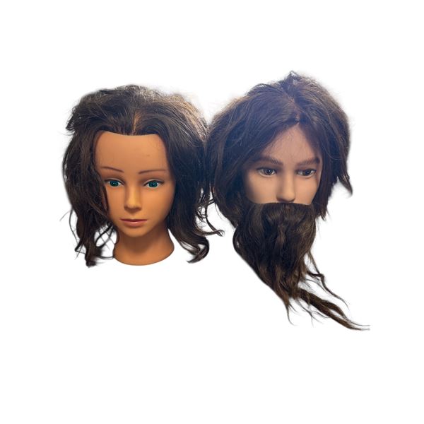 2 Vintage Salon Mannequin Heads