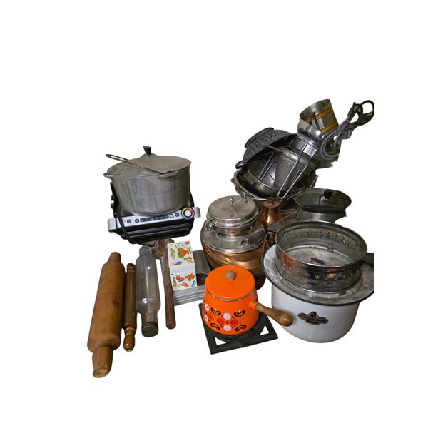 Large Group of Assorted Vintage Cookware and Kitchen Tools