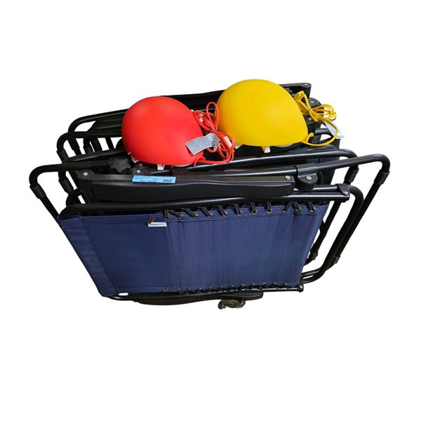 4 Folding Chairs and 2 Wall Lamps