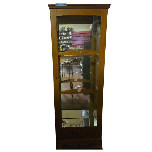 Vintage Wooden Curio Cabinet, H63" x 23" x D9"