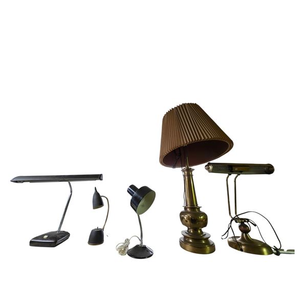 5 Mixed Vintage Desk Lamps