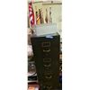 Image 1 : Metal filing cabinet with flags (no contents) remove photos with drawer contents