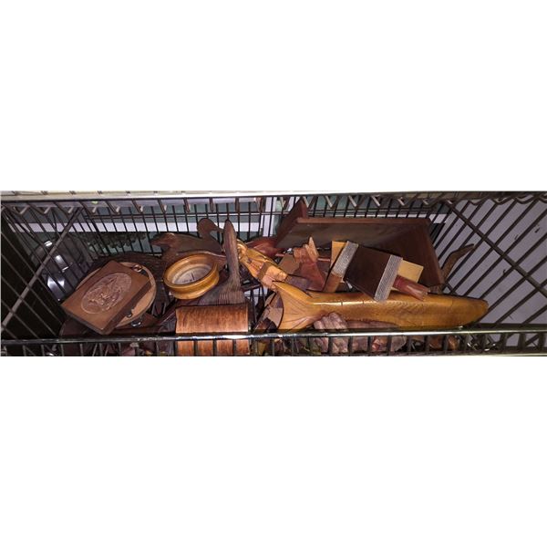 Assortment of Wooden Sculptures and Trinkets