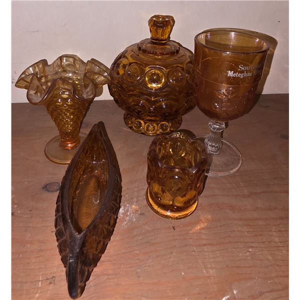 5-Pcs Amber Glass style Glassware