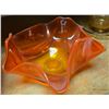 Image 4 : Glasbake Art Deco Orange Baking Casserole with 4 Matching Colored Glass Pieces