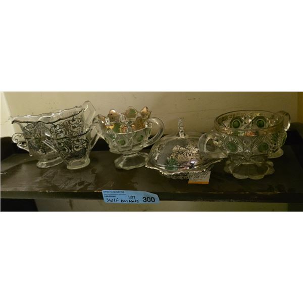 Vintage silver overlaid glass, EAPG, bulls eye, Daisy Newport