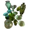 Image 1 : 17 Assorted Green Glassware Collection - Vases, Bowls & Decorative Pieces