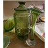 Image 2 : 17 Assorted Green Glassware Collection - Vases, Bowls & Decorative Pieces