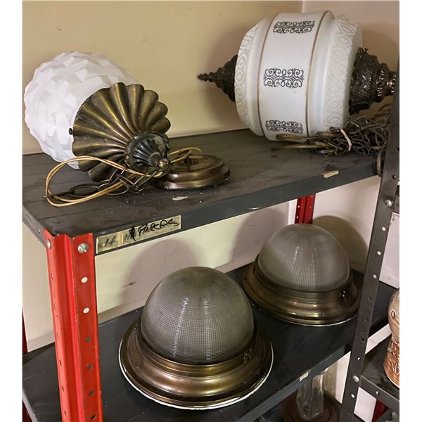 4 Vintage Decorative Light Shades and Fixtures