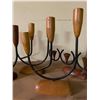 Image 3 : 5 Mid-Century Wooden & Iron Candle Holders