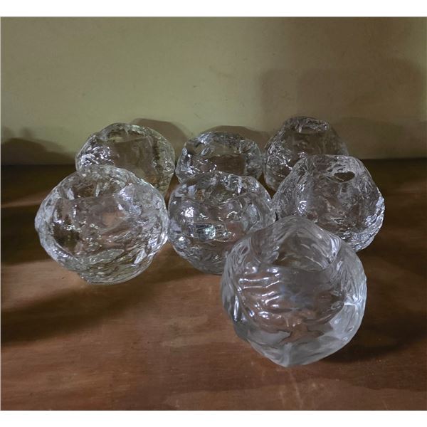 Glass ice textured candle cups