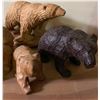 Image 2 : Lot of (5) Hand-Carved Wooden Bear Figurines in Assorted Sizes and Finishes