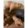 Image 4 : Lot of (5) Hand-Carved Wooden Bear Figurines in Assorted Sizes and Finishes
