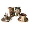 Image 1 : Lot of Studio Pottery Character Face Vases, Figural Planter & Folk Art Ceramic Pieces