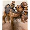 Image 2 : Lot of (4) Leather Camel Figurines with Saddles