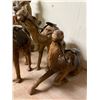 Image 3 : Lot of (4) Leather Camel Figurines with Saddles