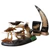 Image 1 : Lot of Carved Horn Wildlife & Marine Decor Pieces