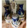 Image 4 : Lot of Vintage Salt & Pepper Shaker Sets - Chef Mouse Novelty, Blue Pottery Cruet Set & Yellow Ceram