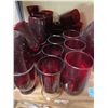 Image 3 : Large Lot of Vintage Ruby Red Glass - Pitcher, Glasses & Assorted Barware