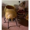 Image 2 : Lot of Vintage Bee Themed Decor - Ceramic Bumble Bee Planter & Whimsical Bee & Sunflower Dolls
