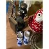 Image 3 : Lot of Vintage Collectibles - Virgin Mary Statue, Nutcracker, Red Polka Dot Teapot, Ceramic Rooster,