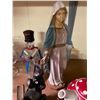 Image 4 : Lot of Vintage Collectibles - Virgin Mary Statue, Nutcracker, Red Polka Dot Teapot, Ceramic Rooster,