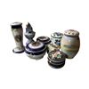 Image 2 : Assorted Decorative Porcelain Trinket Boxes & Vases - Hand Painted