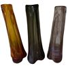 Image 1 : Set of 3 Vintage Mid-Century Modern Art Glass Bud Vases - Amber, Smoke & Amethyst Organic Form