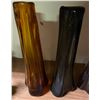 Image 3 : Set of 3 Vintage Mid-Century Modern Art Glass Bud Vases - Amber, Smoke & Amethyst Organic Form