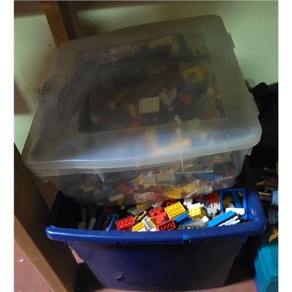Two full containers of lego