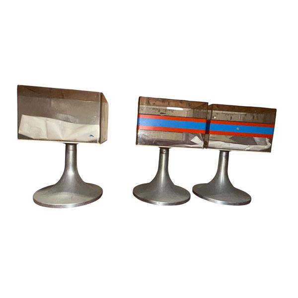Lot of 3 Vintage Mid-Century Modern Clear Lucite & Aluminum Suggestion Boxes