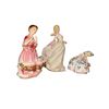 Image 2 : Lot of 3 Vintage Porcelain Victorian Lady Figurines - Pink Ballerina Planter, Elegant Standing Lady
