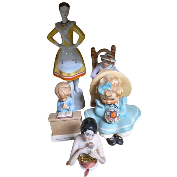 Mixed Decorative Porcelain Figurines - Lady, Child, Religious & Vintage Figures