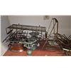 Image 4 : Vintage Brass-Tone Wire Kitchen & Bottle Racks w/ Antique Balance Scale
