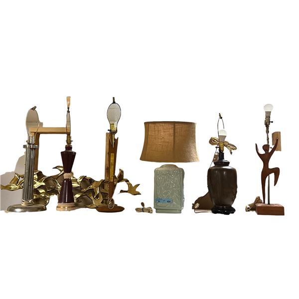 Assorted Vintage Table & Accent Lamps Including Mid-Century and Decorative Styles