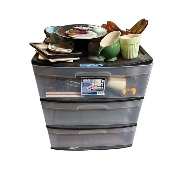 Storage cabinet and contents inside nothing on top. change photo