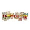 Image 1 : Vintage Printed Glass Drinkware & Pitcher Lot Including Cardinal Motif Tumblers, Floral Juice Glasse