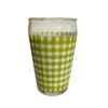 Image 3 : Assorted Mid-Century Patterned Drinking Glasses Including Green Gingham and Red & Blue Ringed Tumble