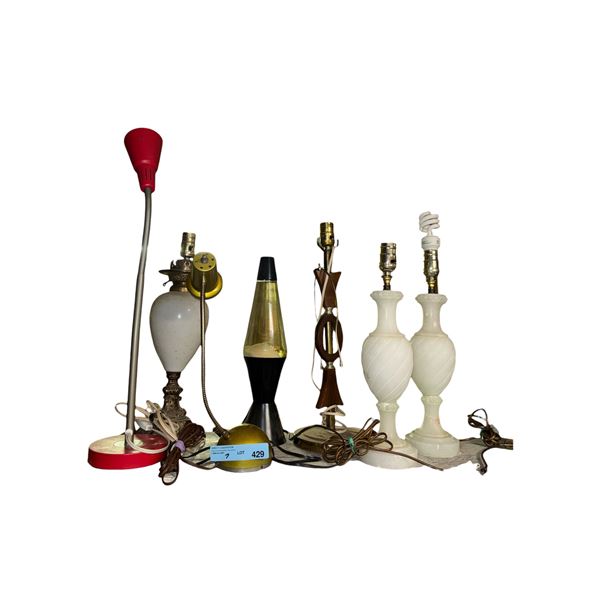 Group of 7 Various Style Lamps