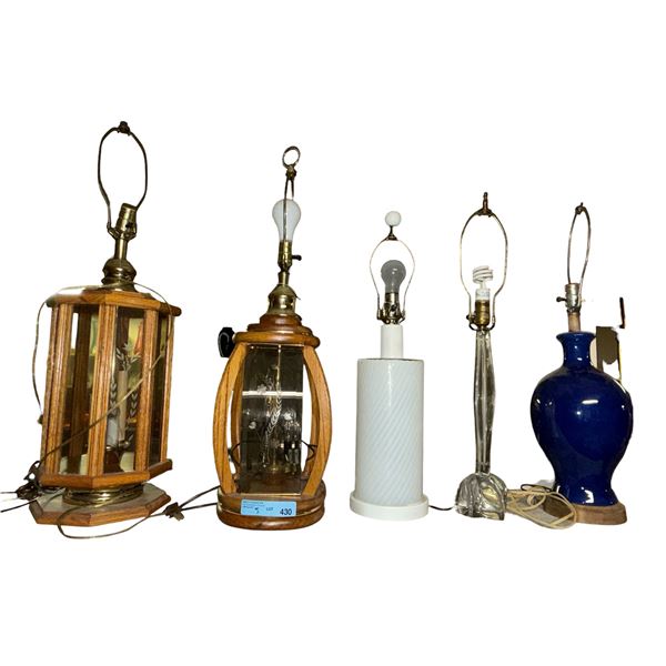 Group of 5 Various Style Lamps